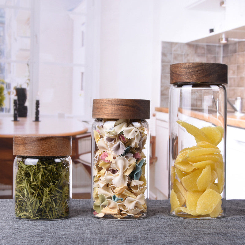 Large Transparent Glass Storage Bottle For Food Packaging Jar