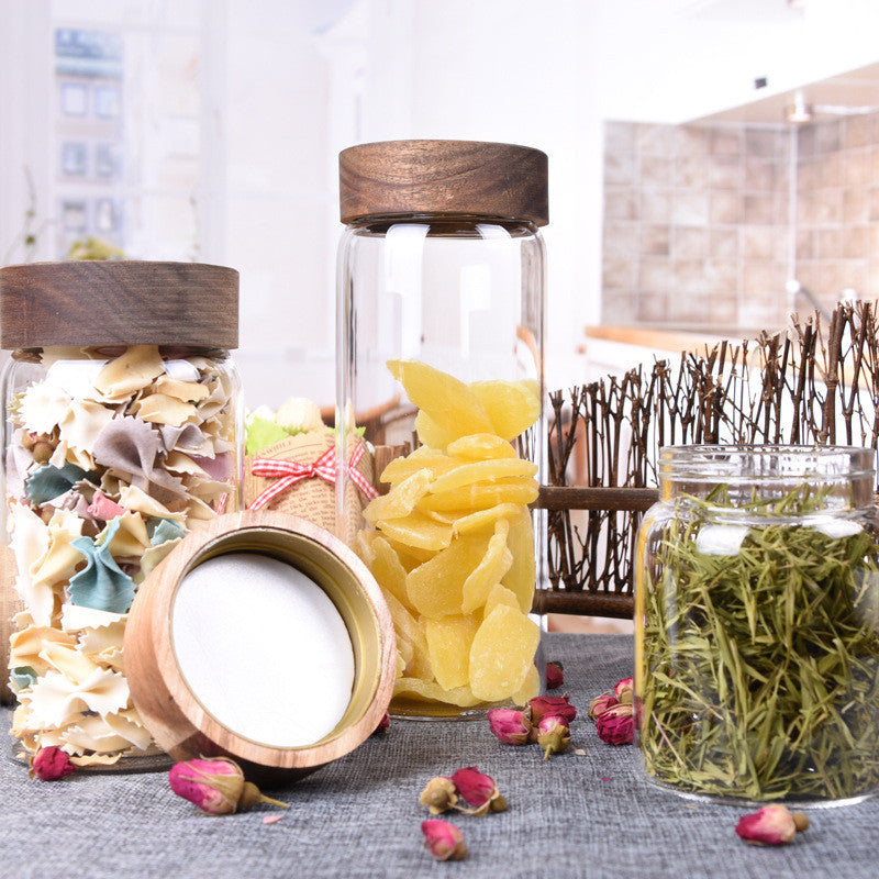 Large Transparent Glass Storage Bottle For Food Packaging Jar