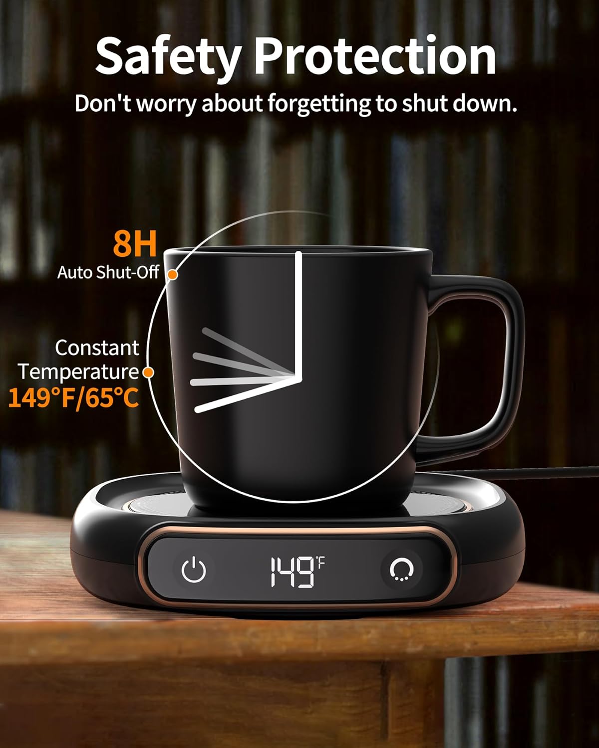 Coffee Mug Warmer, 3 Temp Settings & Auto Shut Off, Mug Warmer for Desk, Electric Beverage Warmer for Coffee/Tea/Milk in Your Home & Office, Coffee Gifts for Women Men Parents (No Cup)