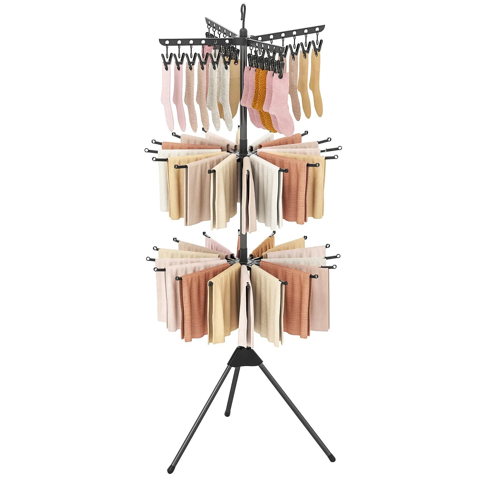 3-Tier Folding Clothes Drying Rack Tripod Laundry Drying Rack