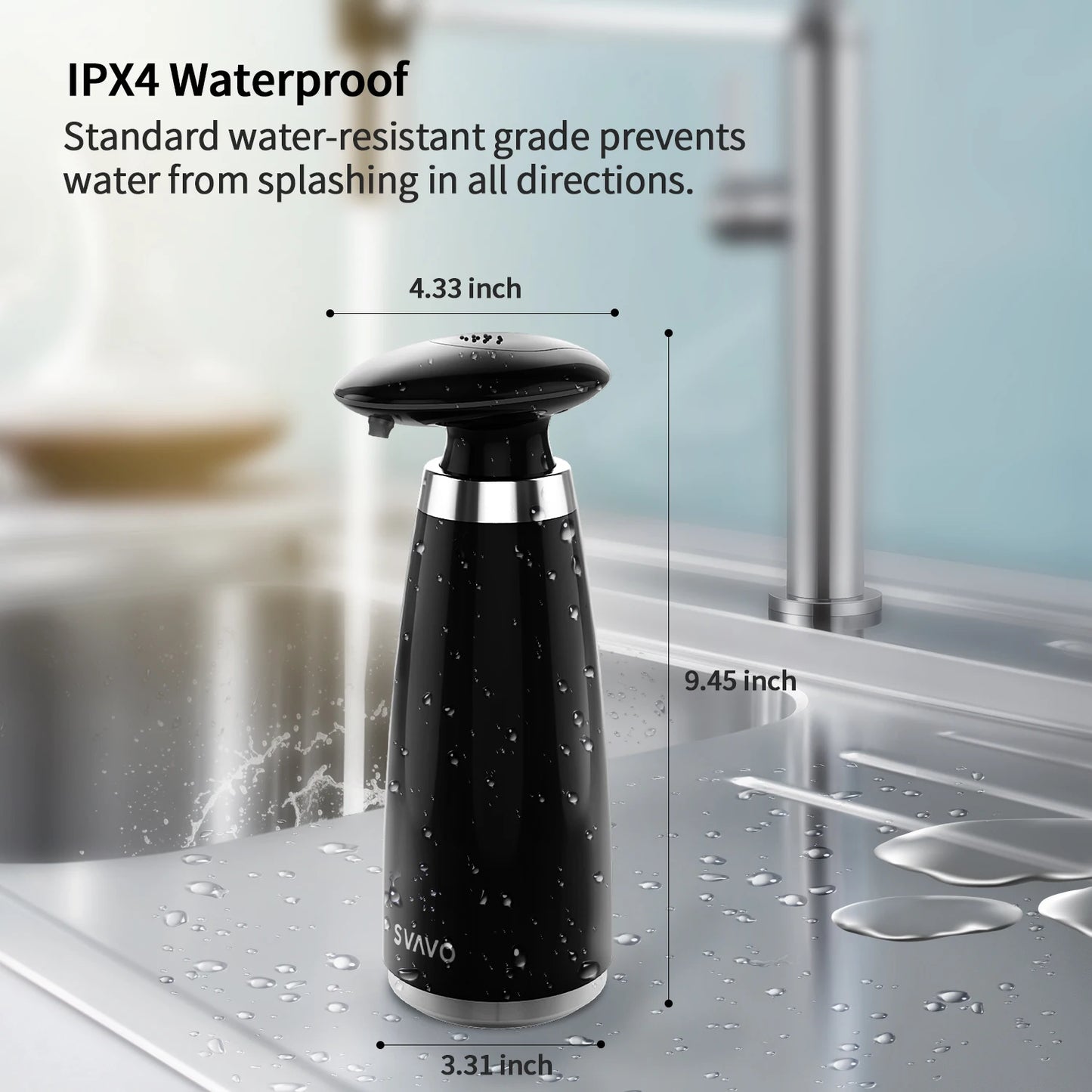 Automatic Soap Dispenser Touchless, 350Ml Battery Operated with Adjustable Soap Volume Infrared Sensor for Home Kitchen